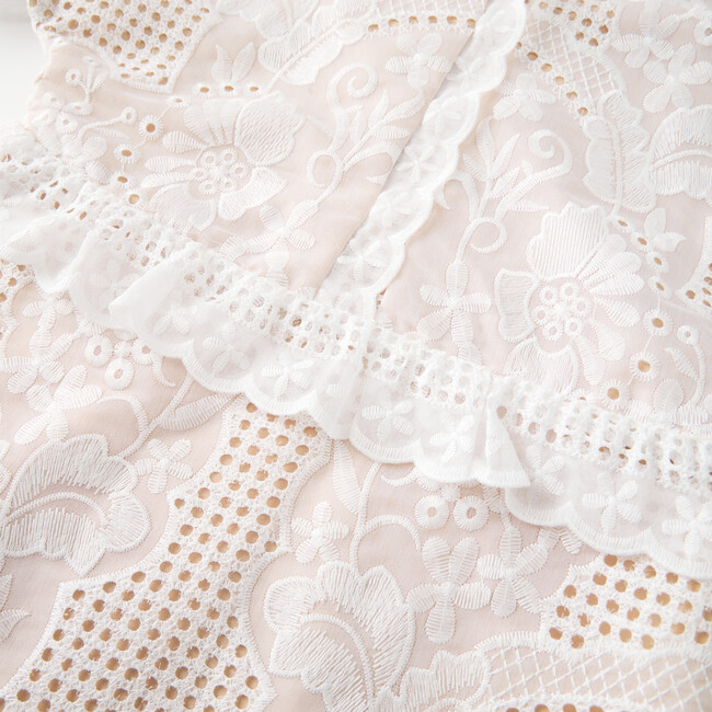 Leyla Lace Mini Dress, Ivory - Dresses - 5