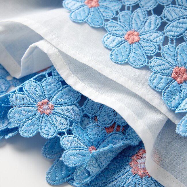 Maya Embroidered Mini Dress, Blue - Dresses - 7