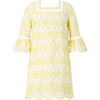 Nora Embroidered Mini Dress, Yellow - Dresses - 3 - thumbnail