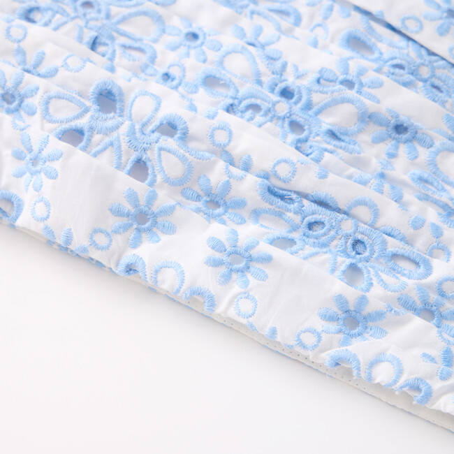 Nora Embroidered Top, Blue - Blouses - 6