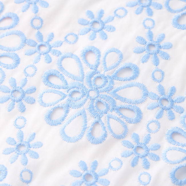 Nora Embroidered Top, Blue - Blouses - 7