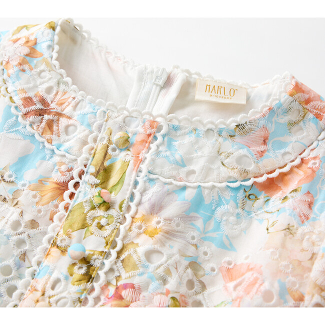 Daphne Embroidered Long Sleeve Dress, Floral - Dresses - 3