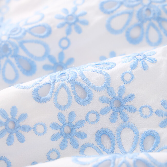 Nora Embroidered Top, Blue - Blouses - 8