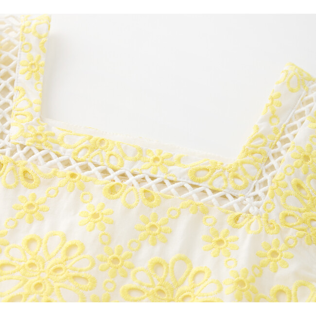 Nora Embroidered Mini Dress, Yellow - Dresses - 8