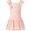 Harley Embroidered Mini Dress, Peach Stripe - Dresses - 1 - thumbnail