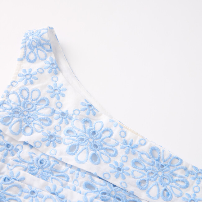 Nora Embroidered Top, Blue - Blouses - 9