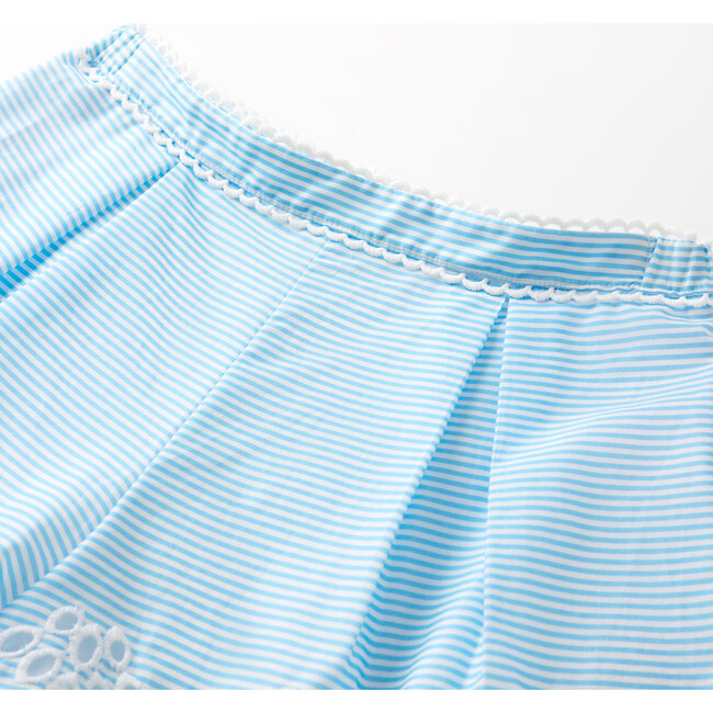 Harley Embroidered Shorts, Blue Stripe - Shorts - 3