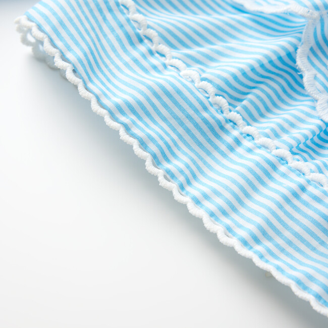 Harley Embroidery Top, Blue Stripe - Blouses - 5