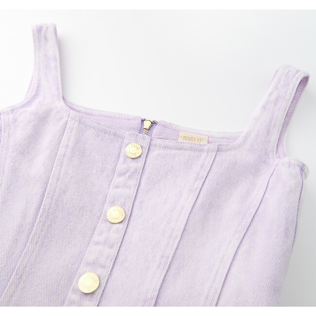 Estelle Denim Mini Dress, Purple - Dresses - 3