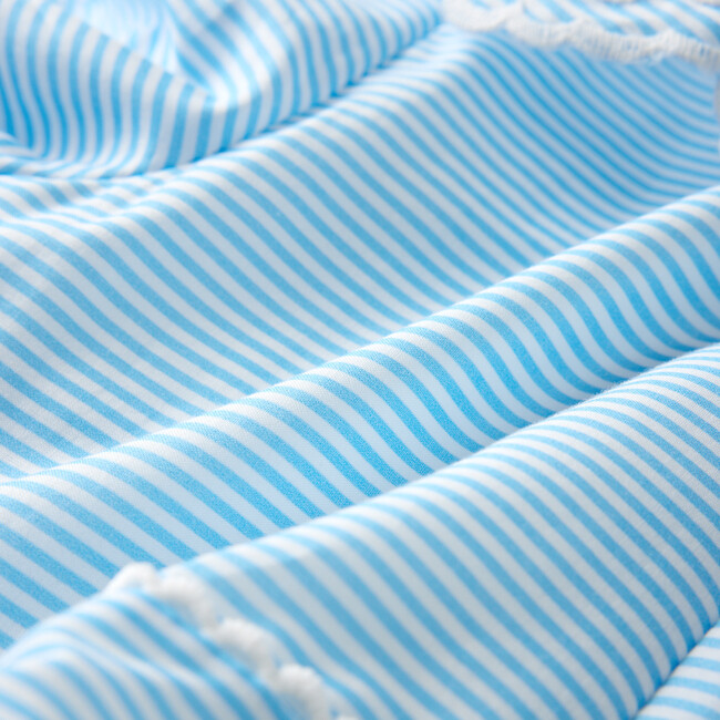 Harley Embroidery Top, Blue Stripe - Blouses - 8