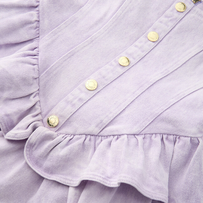 Estelle Denim Mini Dress, Purple - Dresses - 5