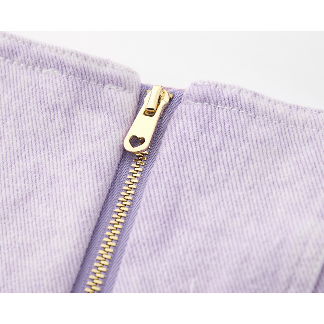 Estelle Denim Mini Dress, Purple - Dresses - 7