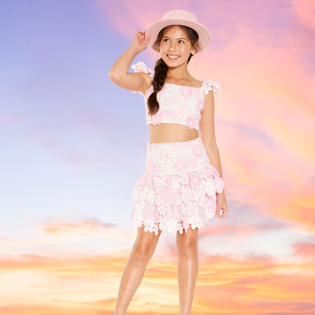 Amara Embroidered Top, Pink