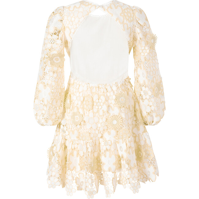 Amara Embroidered Mini Dress, Beige - Dresses - 4