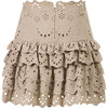 Ottilie Embroidered Mini Skirt, Taupe - Skirts - 2