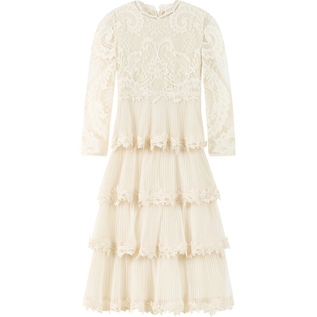 Peggy Lace Midi Dress, Crème