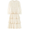Peggy Lace Midi Dress, Crème - Dresses - 1 - thumbnail