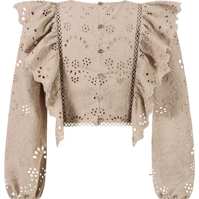 Ottilie Embroidered Top, Taupe