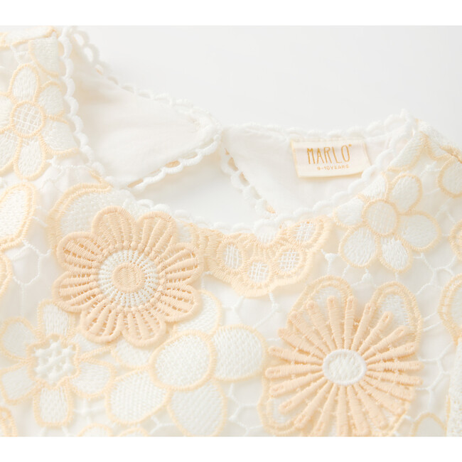 Amara Embroidered Mini Dress, Beige - Dresses - 8