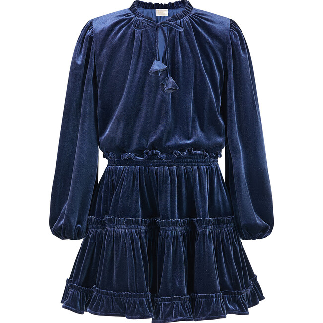 Symphony Velvet Mini Dress, Blue