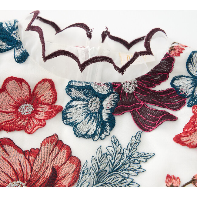 Elana Embroidered Mini Dress, Floral - Dresses - 3