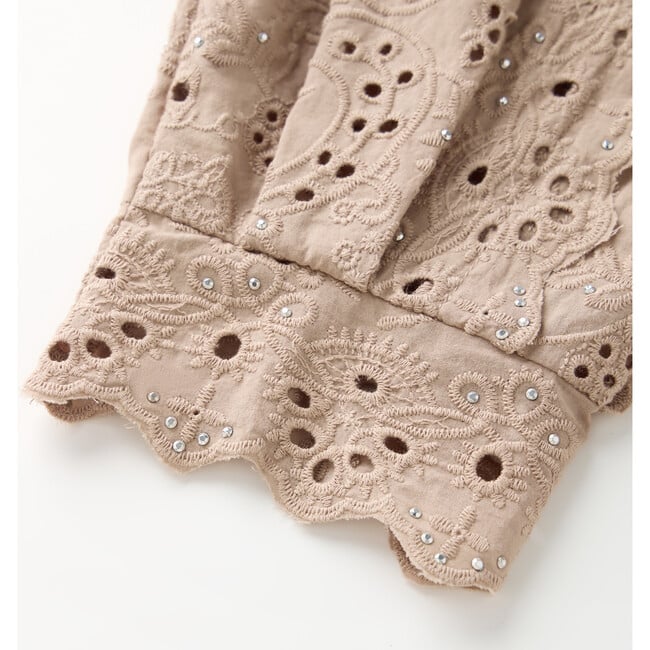 Ottilie Embroidered Pants, Taupe - Pants - 5