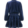 Symphony Velvet Mini Dress, Blue - Dresses - 2