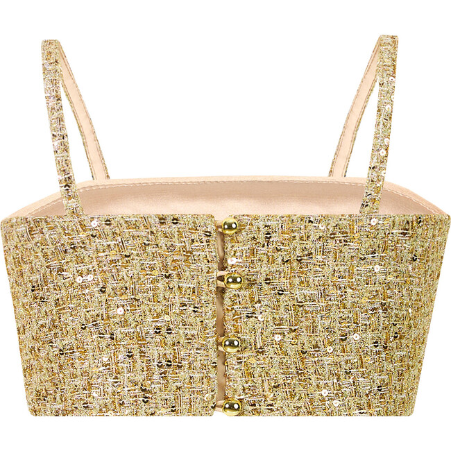 Celina Tweed Top, Gold