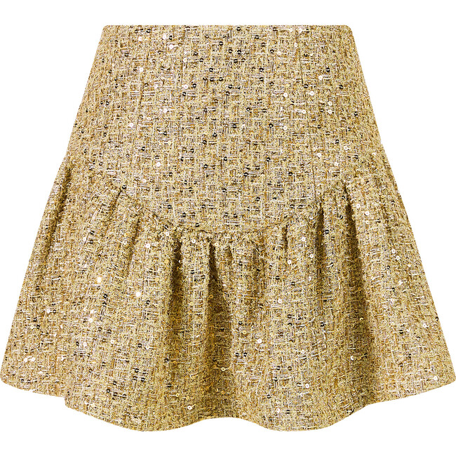 Celina Tweed Mini Skirt, Gold