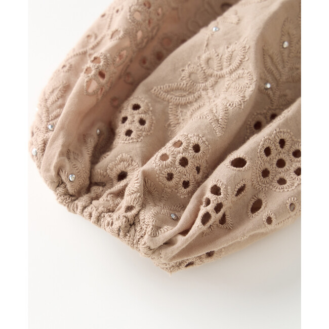 Ottilie Embroidered Top, Taupe - Blouses - 6