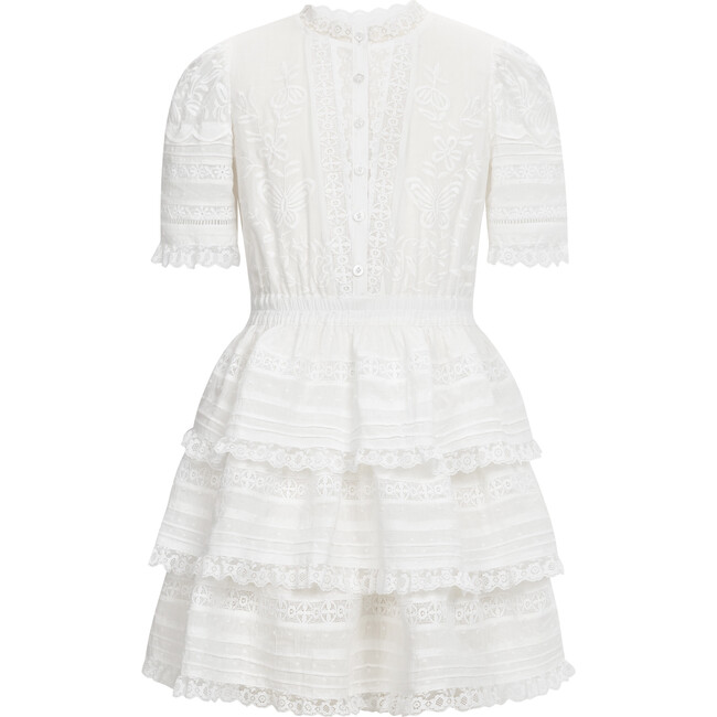 Betty Embroidered Mini Dress, Ivory