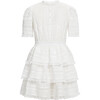 Betty Embroidered Mini Dress, Ivory - Dresses - 1 - thumbnail