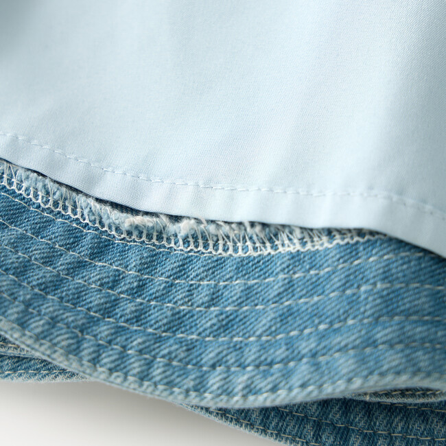 Maggie Denim Mini Dress, Denim Blue - Dresses - 7