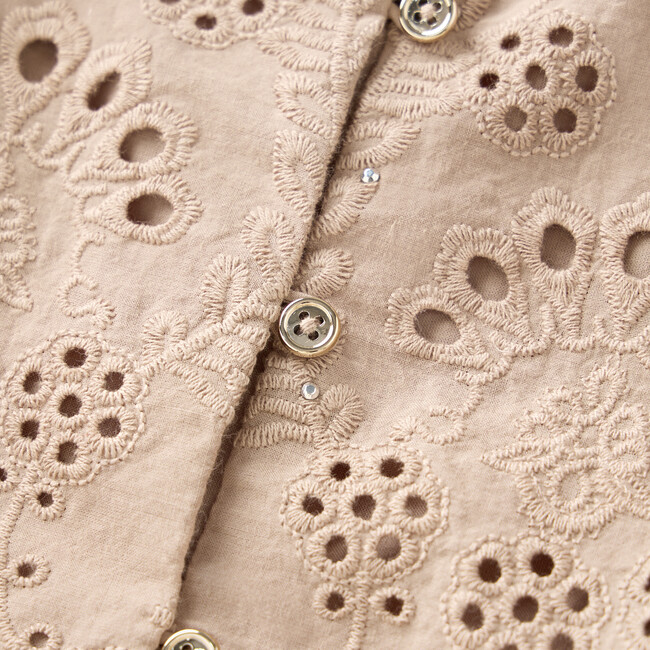 Ottilie Embroidered Top, Taupe - Blouses - 7