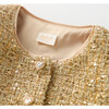 Celina Tweed Jacket, Gold - Jackets - 3