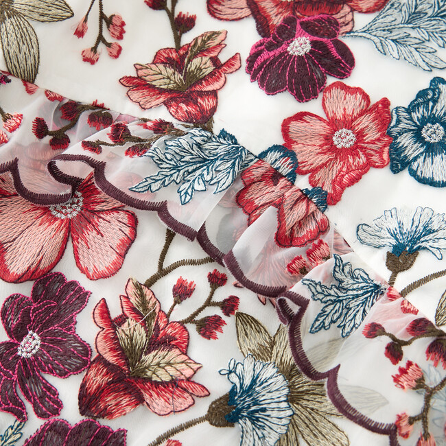 Elana Embroidered Mini Dress, Floral - Dresses - 7