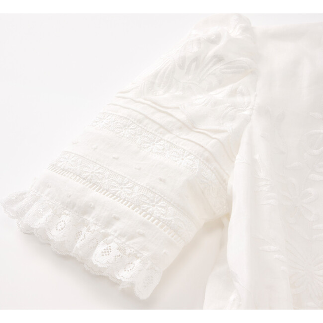Betty Embroidered Mini Dress, Ivory - Dresses - 5