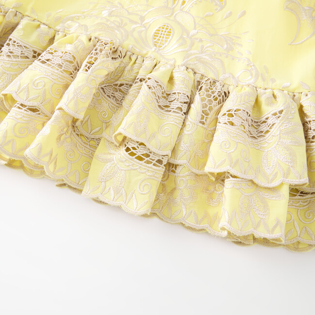 Charm Embroidered Mini Dress, Yellow - Dresses - 5