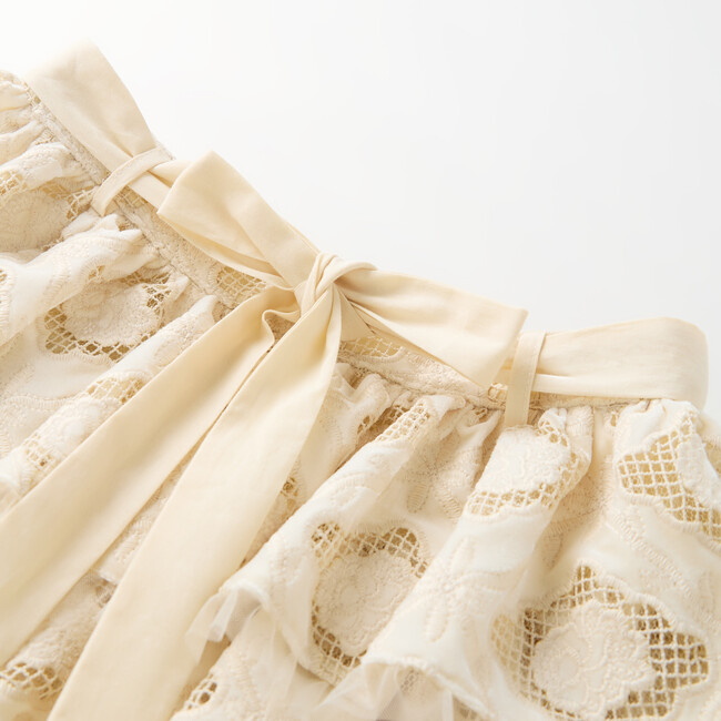 Ava Embroidered Mini Skirt, Oat - Skirts - 3