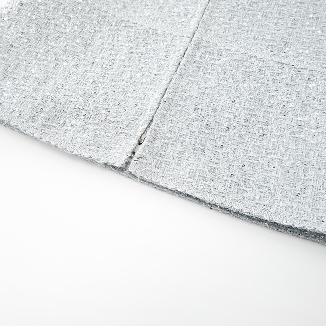 Stardust Tweed Mini Dress, Silver - Dresses - 5