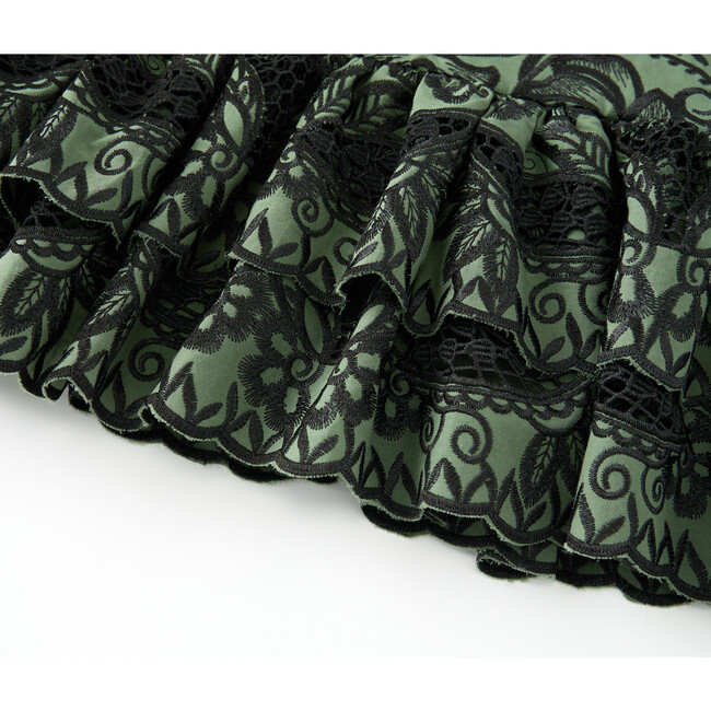 Charm Embroidered Mini Dress, Khaki - Dresses - 5