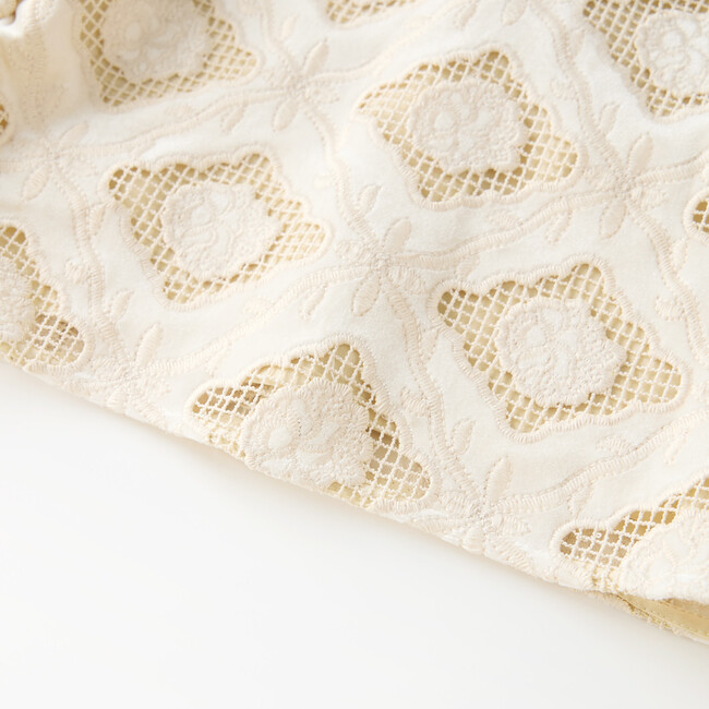 Ava Embroidered Top, Oat - Blouses - 4