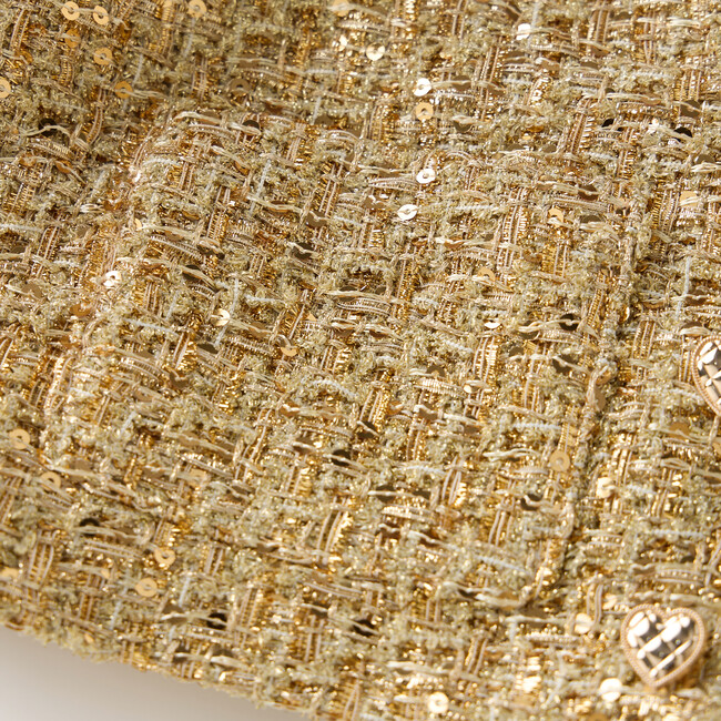 Celina Tweed Jacket, Gold - Jackets - 5