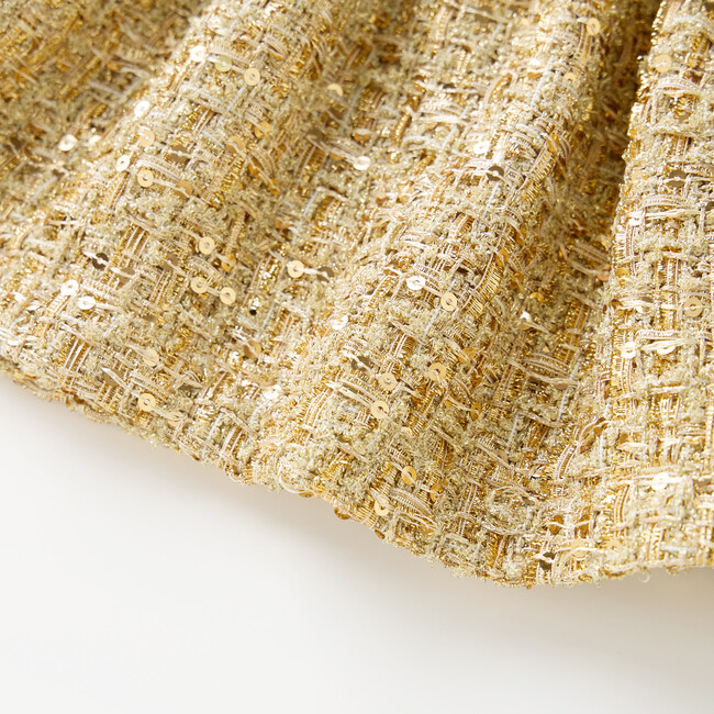 Celina Tweed Mini Skirt, Gold - Skirts - 5