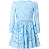 Judy Embroidered Mini Dress, Sky Blue - Dresses - 1 - thumbnail