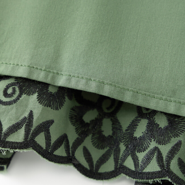 Charm Embroidered Mini Dress, Khaki - Dresses - 6