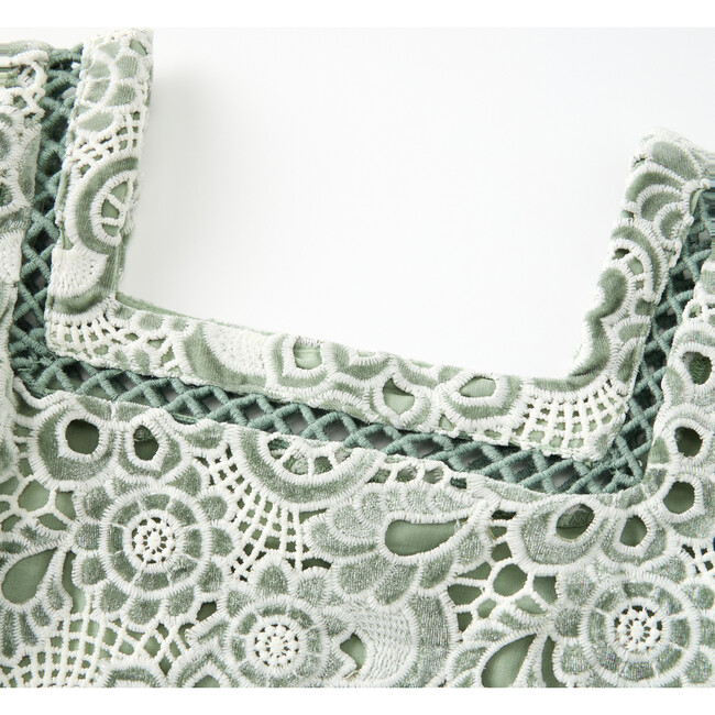 Libby Embroidered Mini Dress, Mint - Dresses - 3