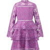 Gianna Embroidery Mini Dress, Grape - Dresses - 1 - thumbnail