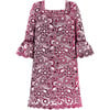 Libby Embroidered Mini Dress, Berry - Dresses - 2 - thumbnail