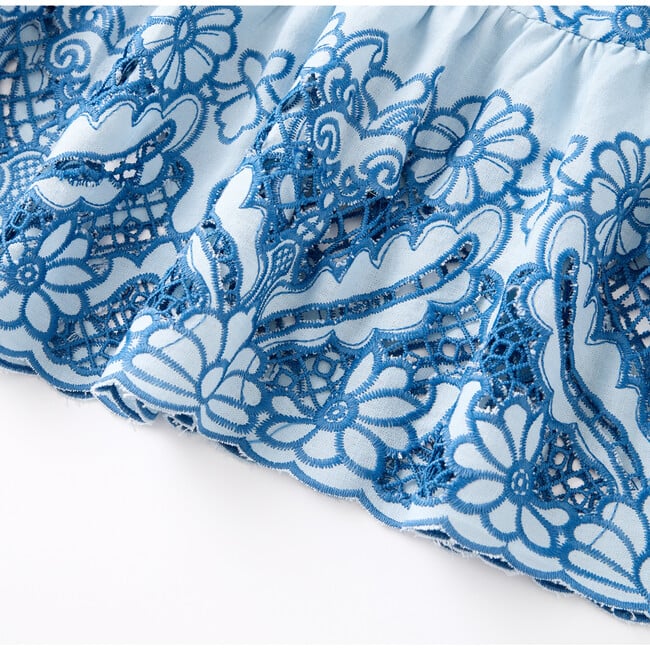 Annie Embroidered Maxi Dress, Powder Blue - Dresses - 4